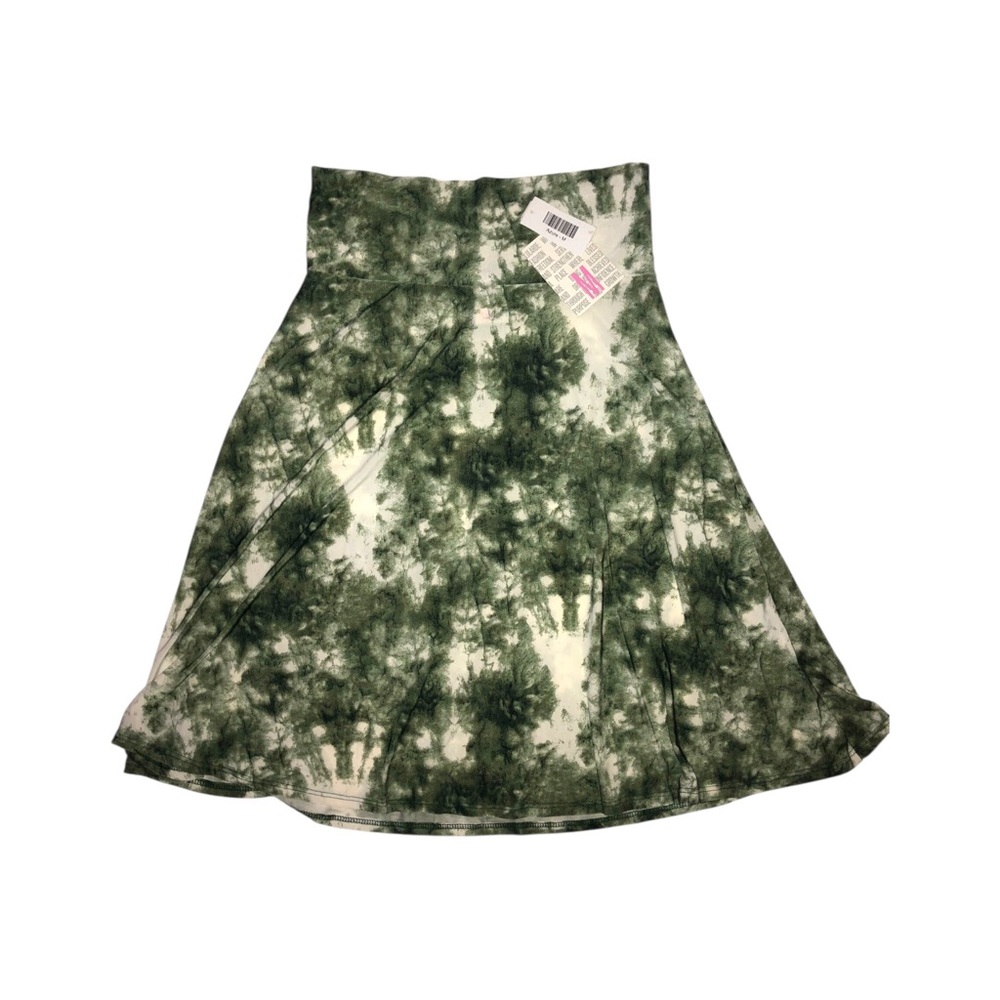 LuLaRoe Azure Green White Midi A-Line Skirt